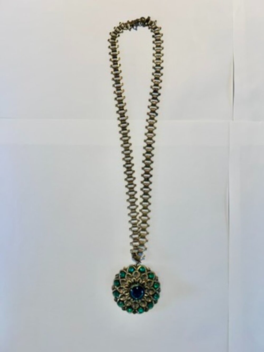 Vintage Gold & Emerald Pendant Necklace